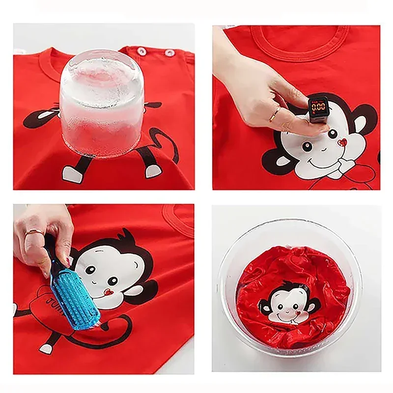 Cartoon Print Contrast T-Shirt & Shorts Set - Image 6