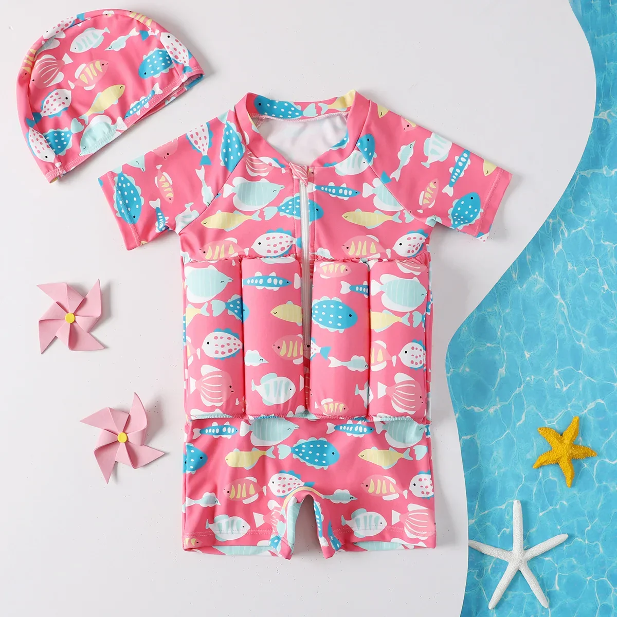 Children's Buoyancy Swimsuit - Cartoon Print - Image 8