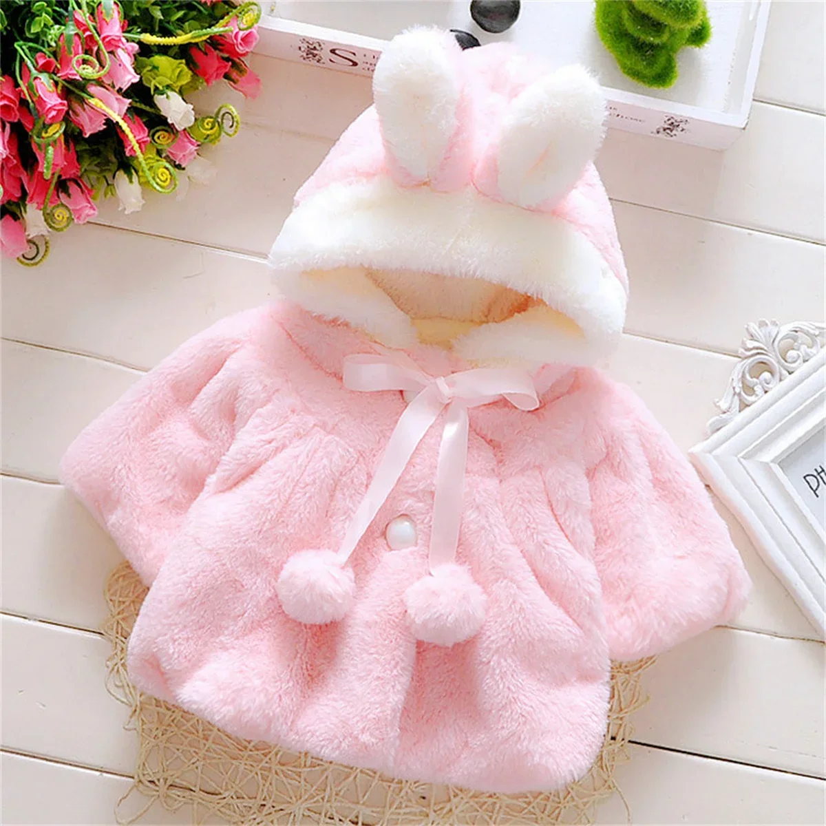 Children's Wool Cape & Ear Fleece Jacket - Image 5