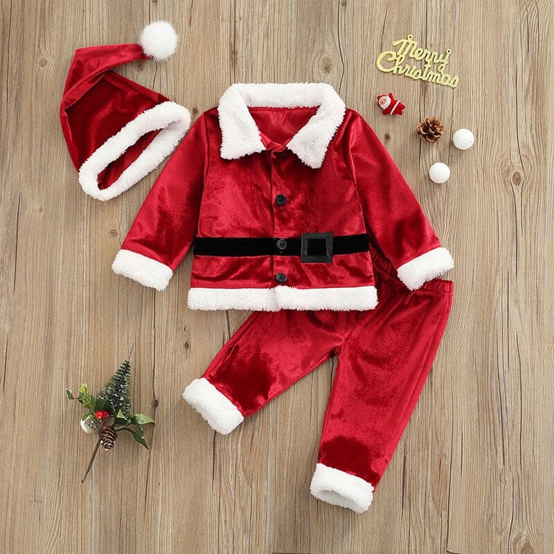 Christmas Kids Long Sleeve Cardigan Pants Hat - Image 2