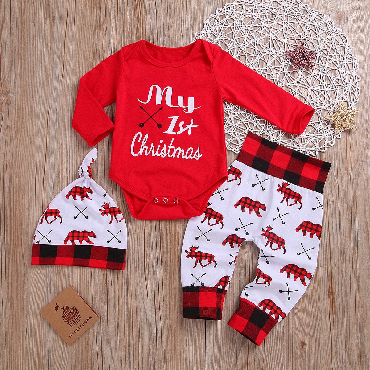 Christmas Letter Romper Pant & Hat - Image 2