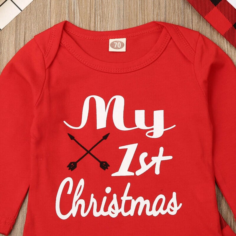 Christmas Letter Romper Pant & Hat - Image 3