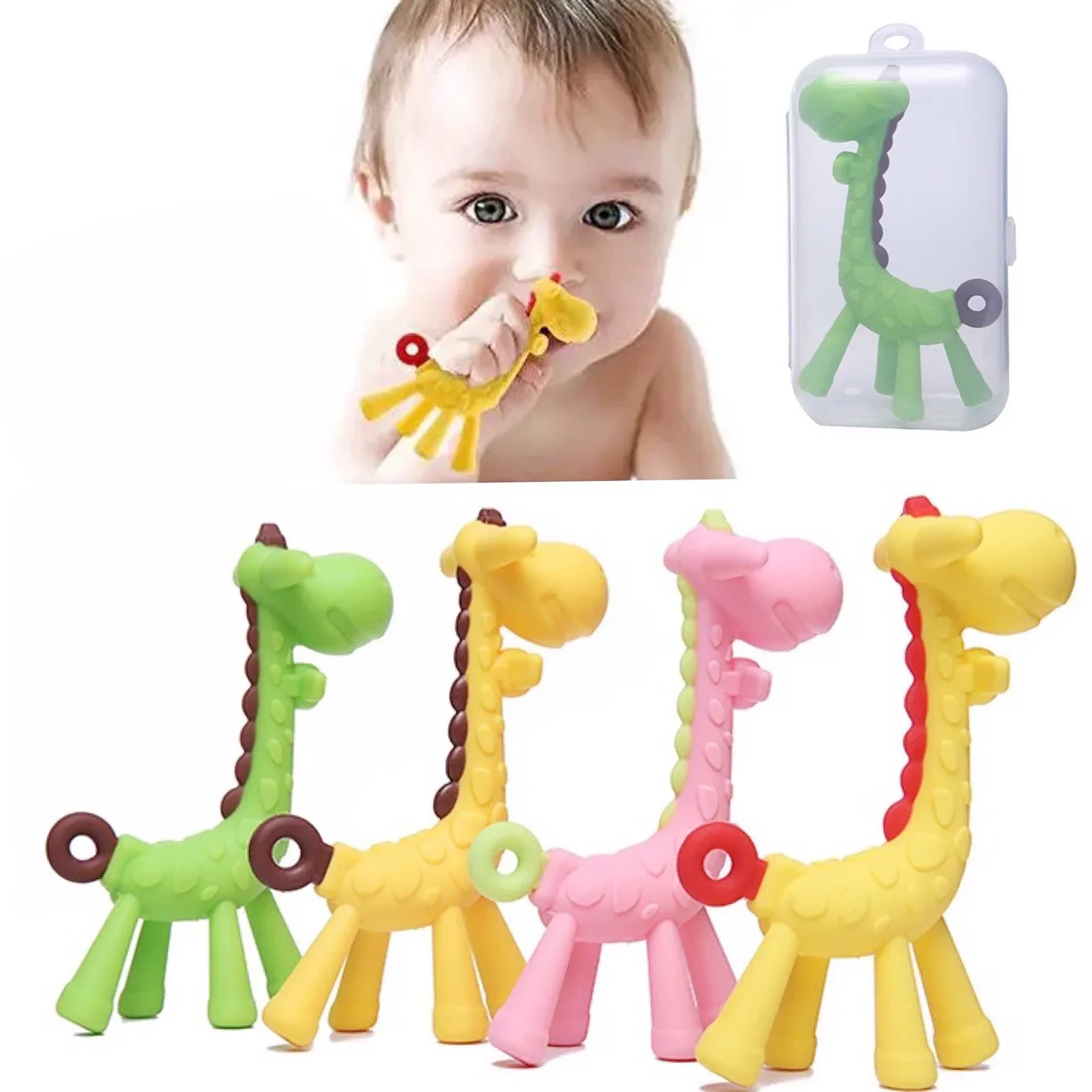Silicone Giraffe Teether – Soothe Baby's Sore Gums
