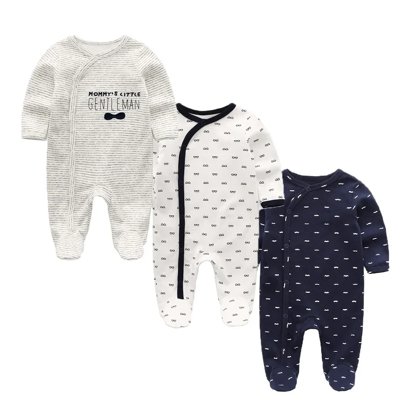 Cozy Autumn Cotton Rompers – Newborn 3-Pack - Image 6