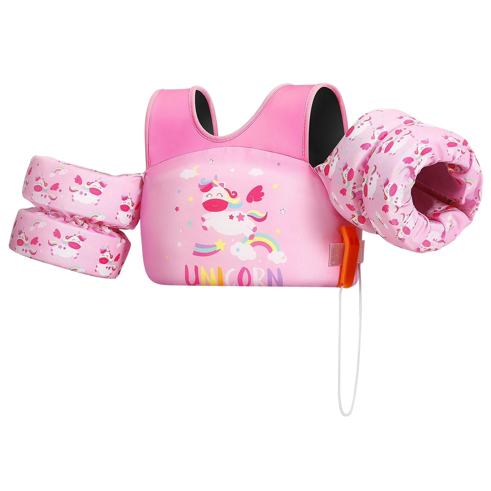 Kids Life Vest with Foam Arm Floats & Safety Whistle - Image 13