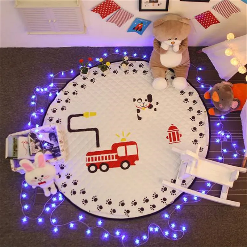 Round Kids Room Carpet – Nordic Animal Play Mat 150cm - Image 16