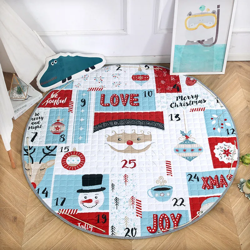 Round Kids Room Carpet – Nordic Animal Play Mat 150cm - Image 22