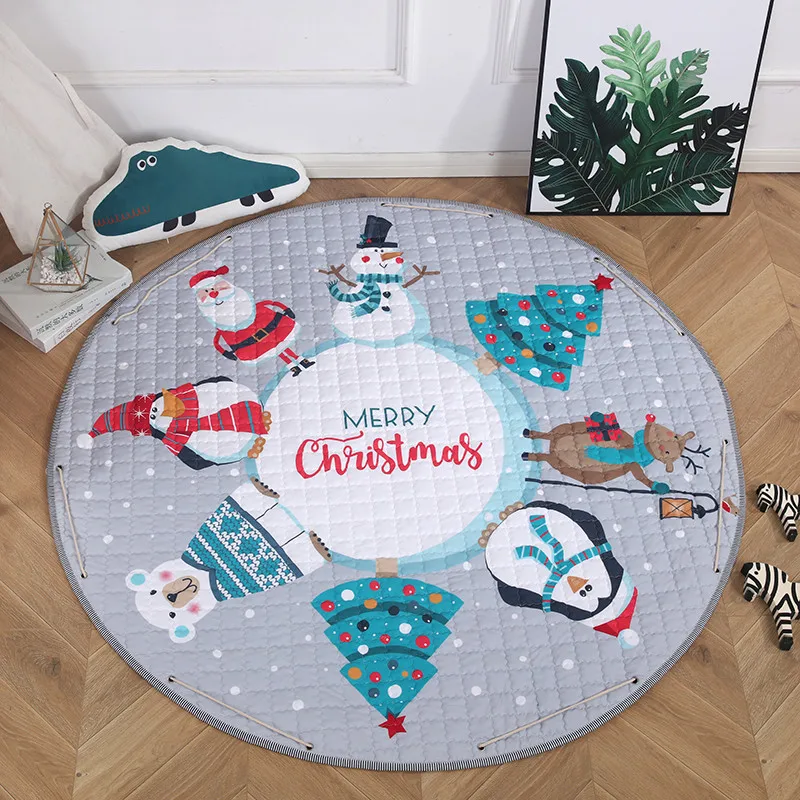 Round Kids Room Carpet – Nordic Animal Play Mat 150cm - Image 27