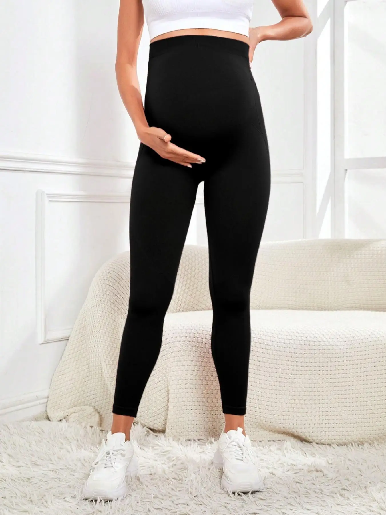 Knitted Maternity Leggings – Warm Belly Support - Image 2