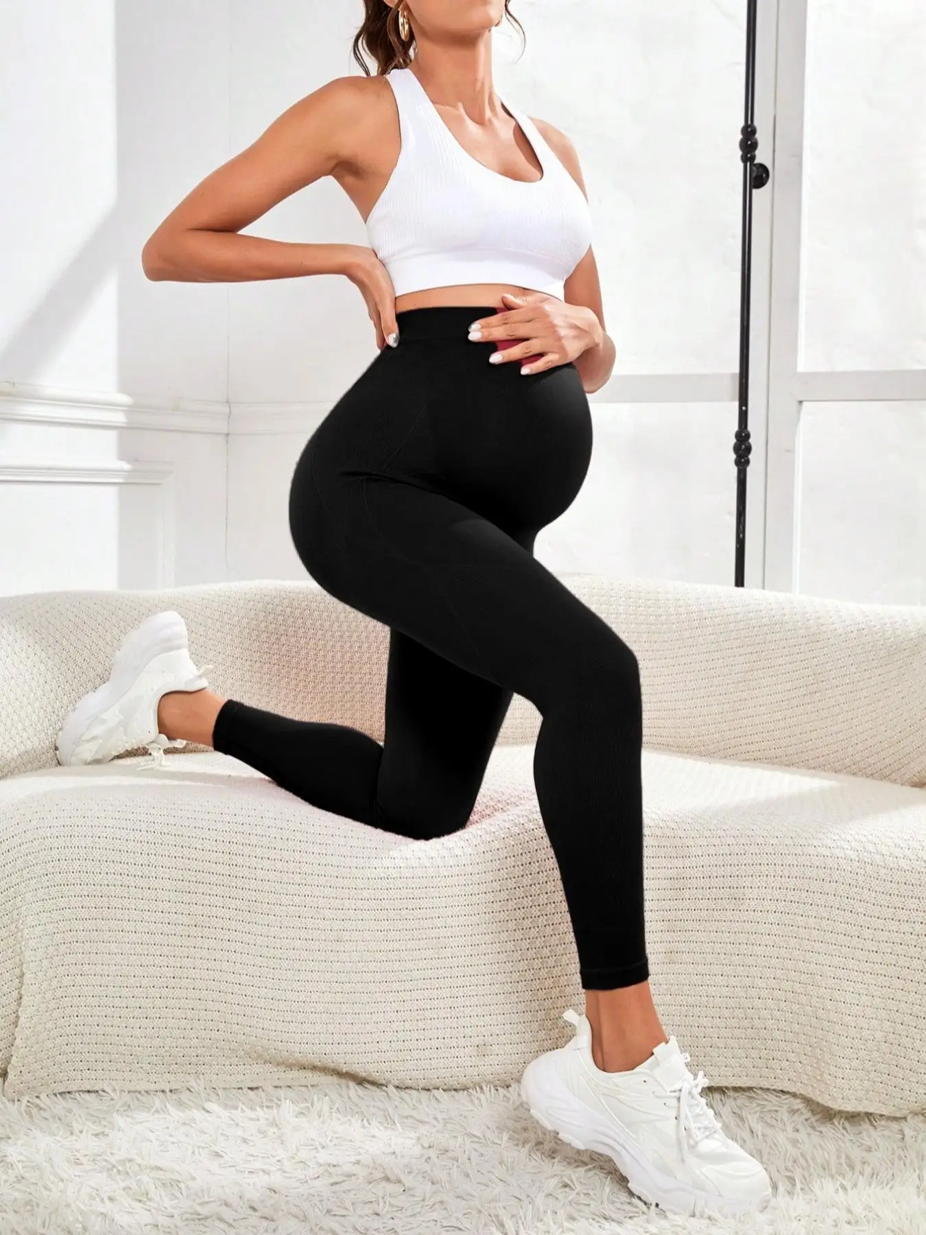 Knitted Maternity Leggings – Warm Belly Support - Image 3