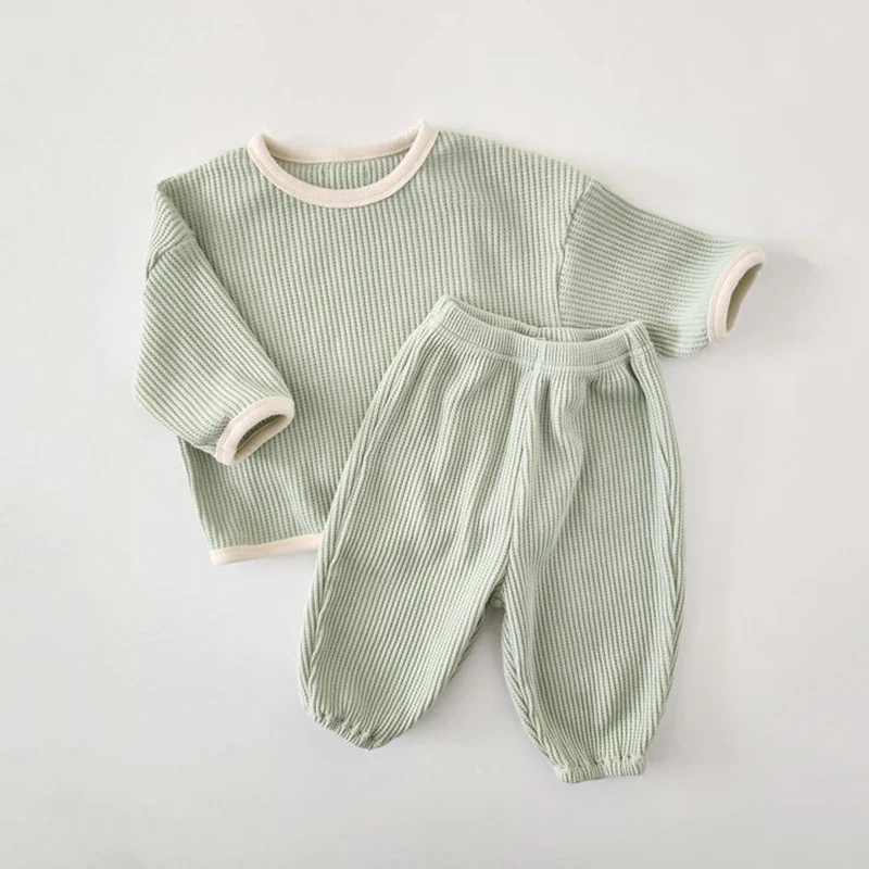 Korean Waffle Suit – Comfy 2-Piece Set - Image 2