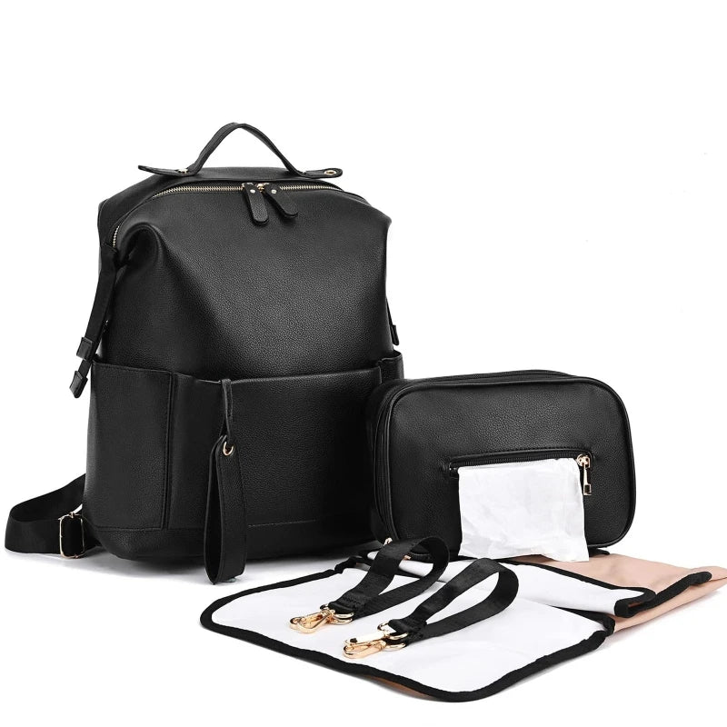 Leather Diaper Bag – Large Backpack - Image 7