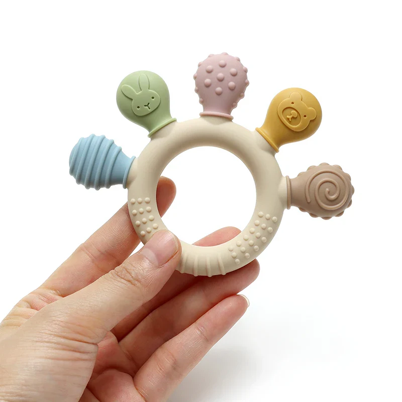 Silicone Baby Ring Teether – Colourful Gum Soother - Image 5