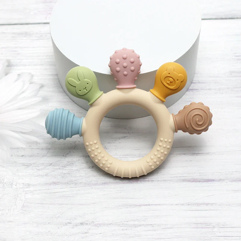 Silicone Baby Ring Teether – Colourful Gum Soother - Image 6