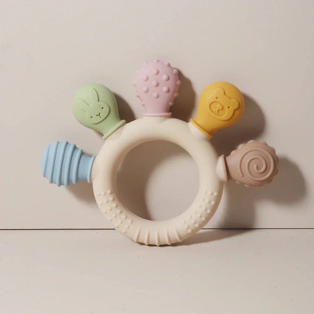 Silicone Baby Ring Teether – Colourful Gum Soother - Image 7