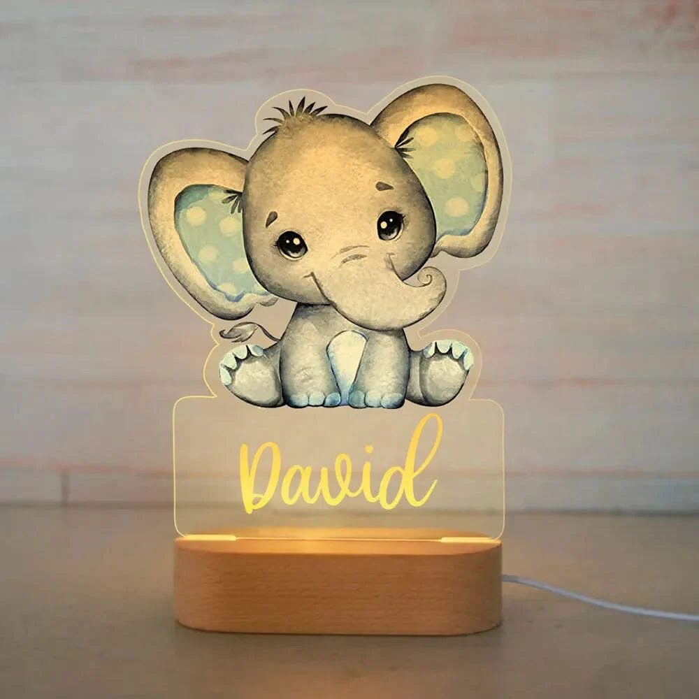 Personalised Baby Animal LED USB Night Light