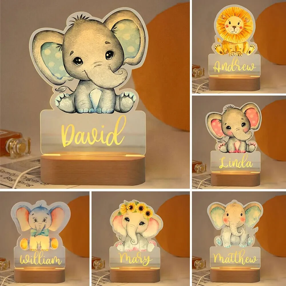 Personalised Baby Animal LED USB Night Light - Image 3