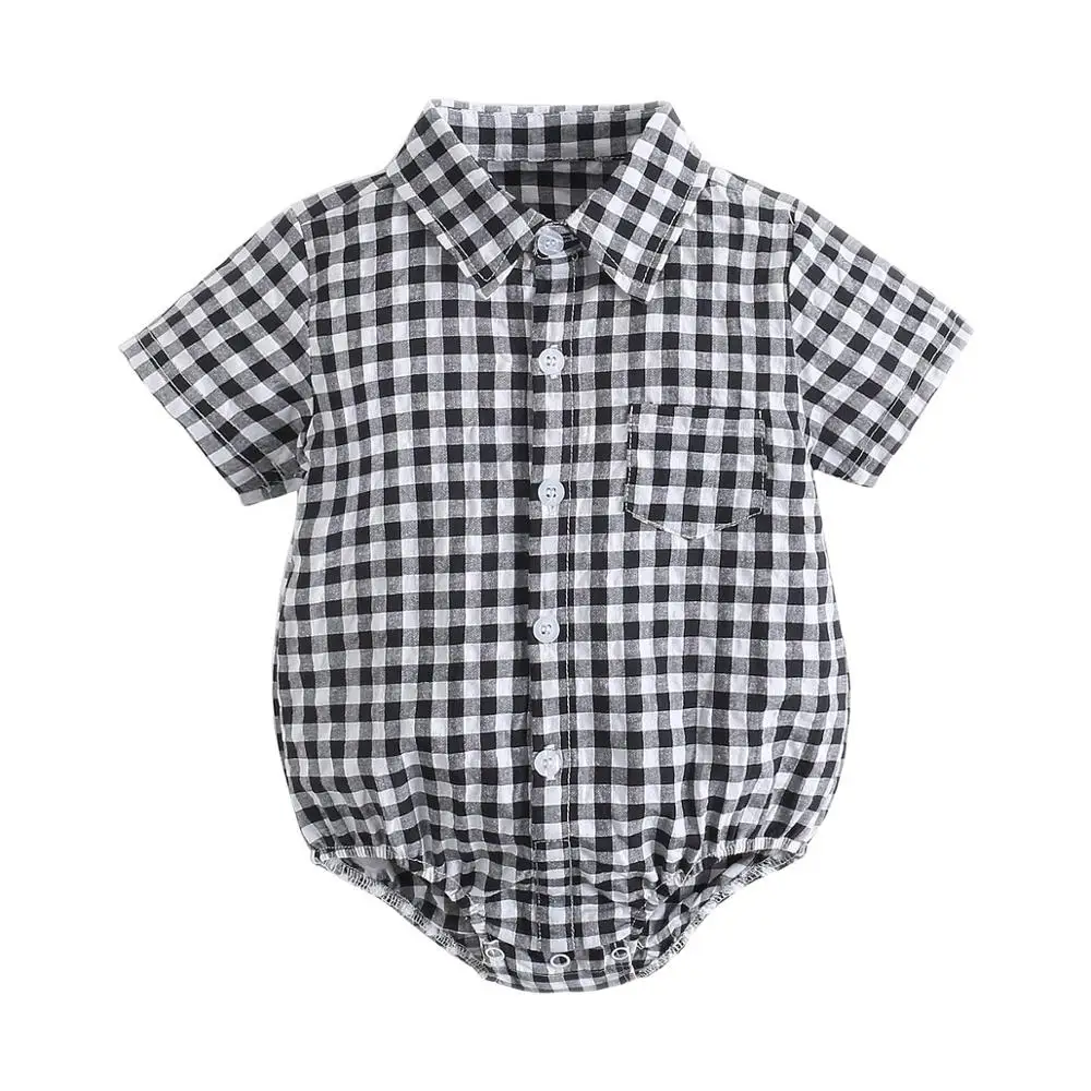 Baby Boy Plaid Bodysuit – Soft Summer Cotton Onesie - Image 21
