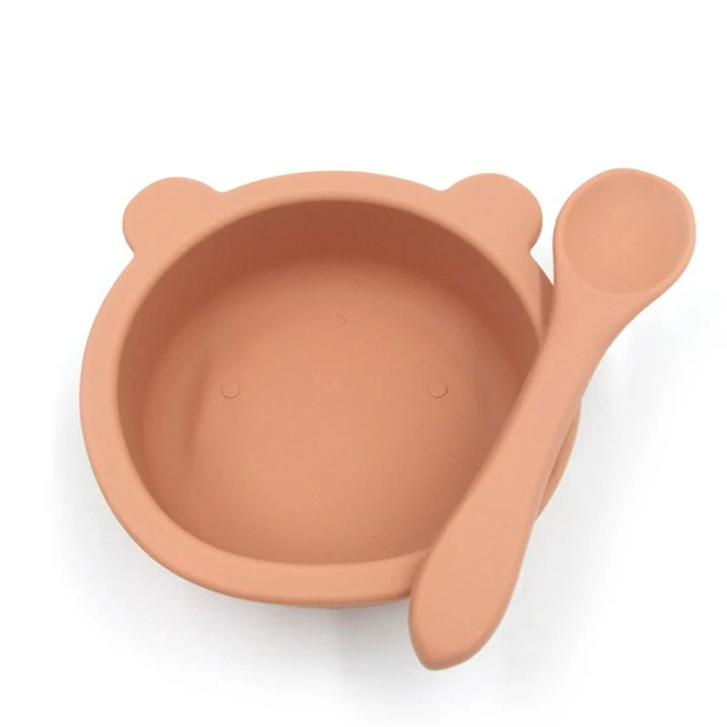 Silicone Baby Feeding Bowl With Spoon - Image 4