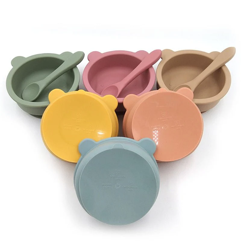 Silicone Baby Feeding Bowl With Spoon - Image 8