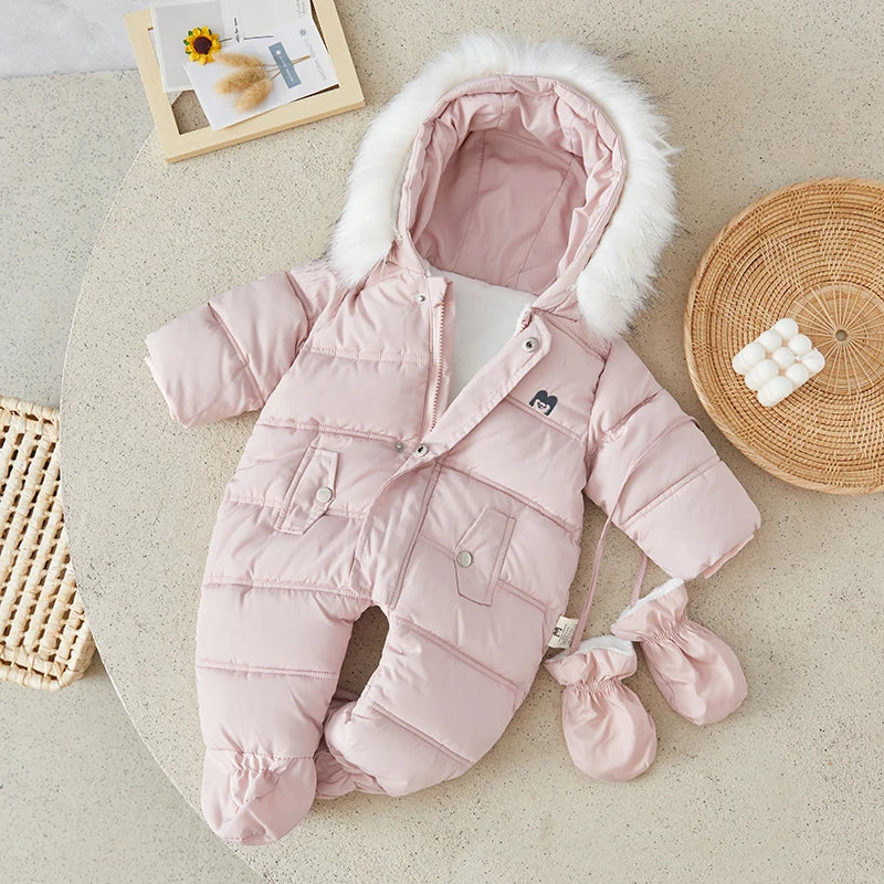 Baby Winter Snowsuit – Hooded Puffer Jumpsuit