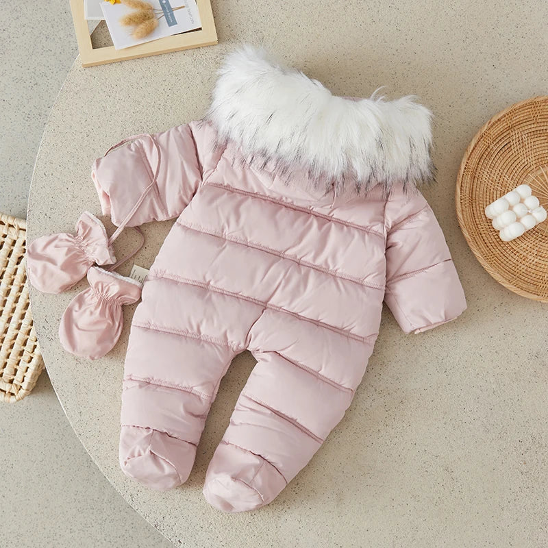 Baby Winter Snowsuit – Hooded Puffer Jumpsuit - Image 2