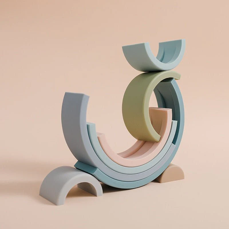 Toy Educational Montessori Rainbow Building - Image 9