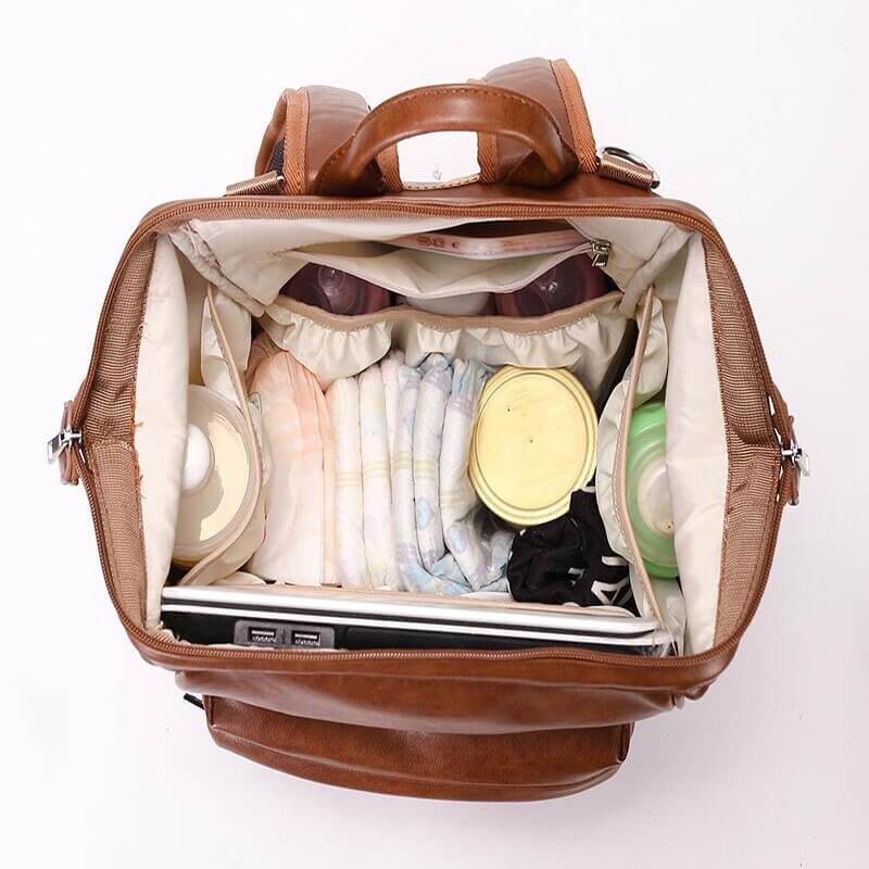 Vegan Leather Diaper Bag Backpack - Image 2