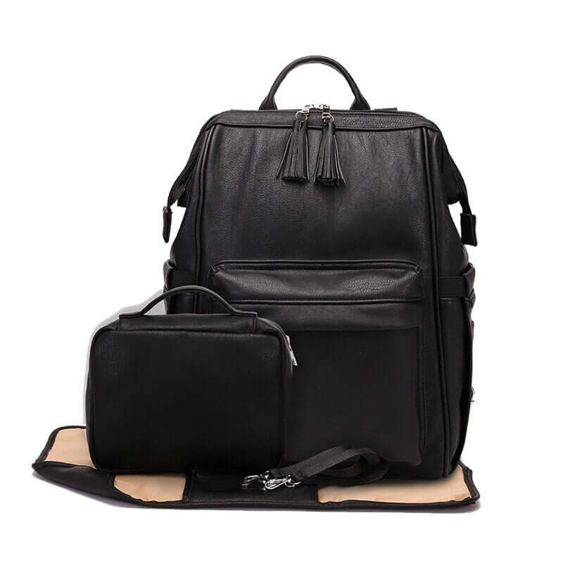 Vegan Leather Diaper Bag Backpack - Image 4
