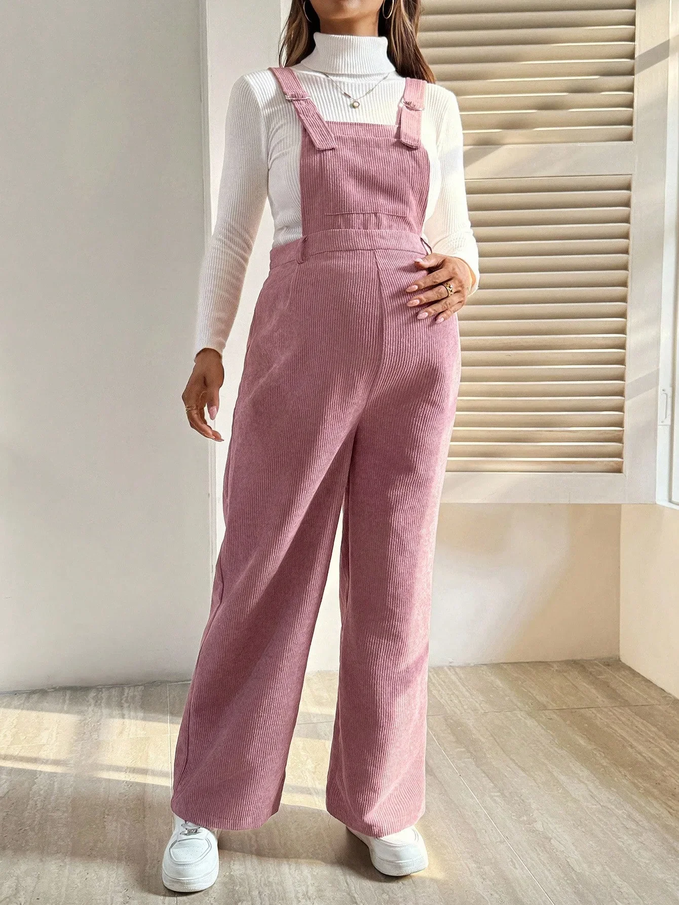 Maternity Corduroy Jumpsuit – Suspender Pants