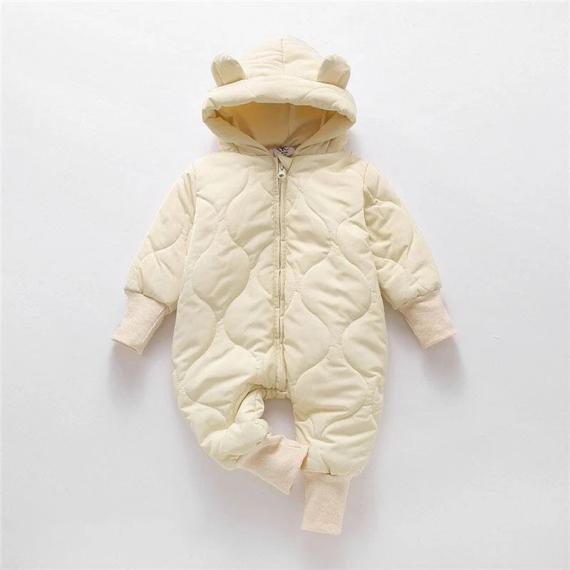 Winter Baby Fur Lining Bear Rompers - Image 2