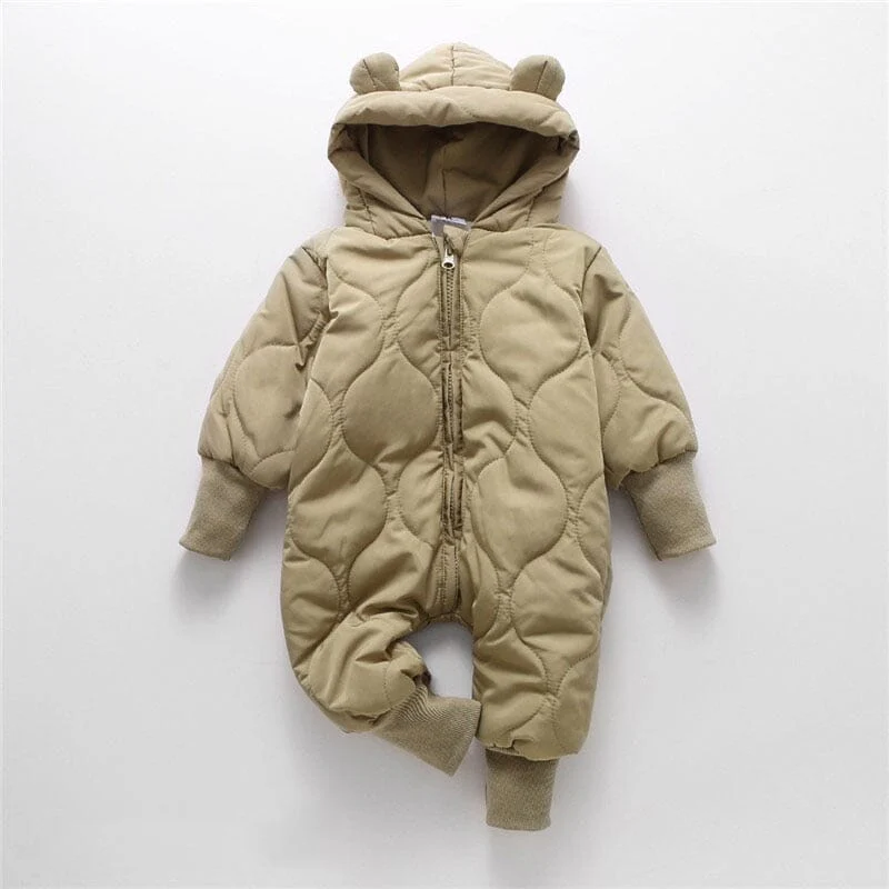 Winter Baby Fur Lining Bear Rompers - Image 6