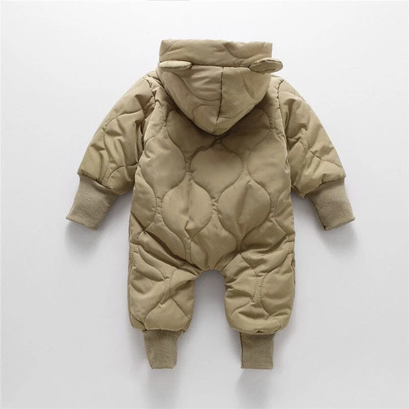Winter Baby Fur Lining Bear Rompers - Image 7
