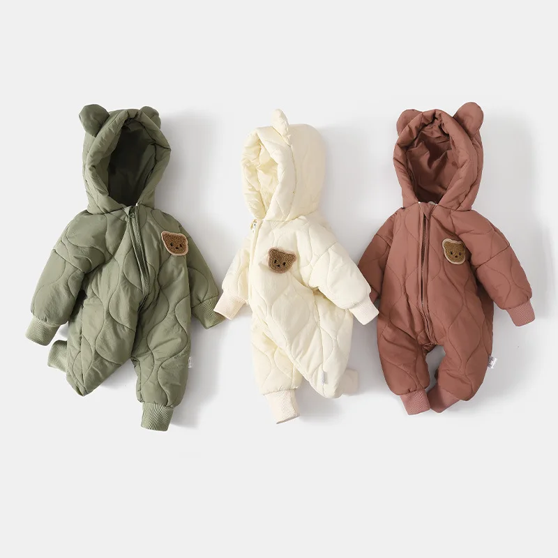 Baby Winter Romper – Cartoon Bear Jumpsuit - Image 2